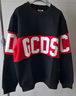 Felpa GCDS Nera con Logo Rosso Taglia L