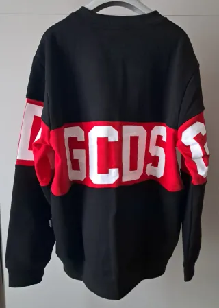 Felpa GCDS Nera con Logo Rosso Taglia L