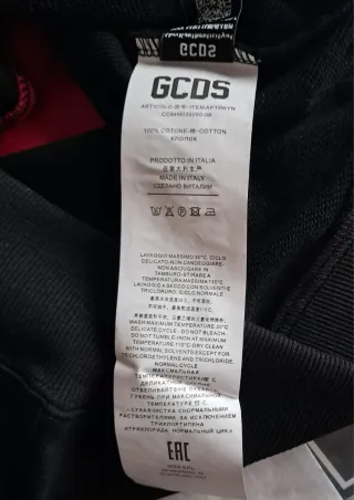 Felpa GCDS Nera con Logo Rosso Taglia L
