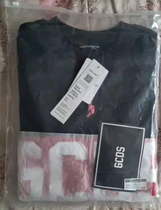 Felpa GCDS Nera con Logo Rosso Taglia L