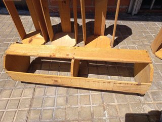Lote 5 cajas de madera antiguas para plantas