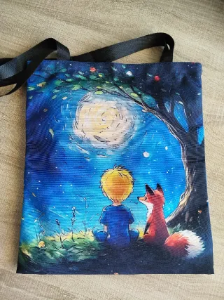 Bolso Tote El Principito Luna y Zorro