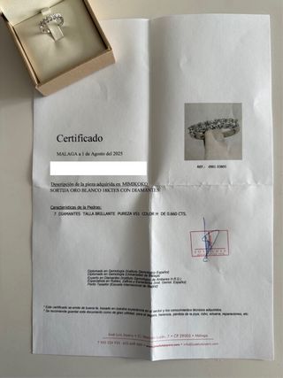 Anillo Oro Blanco Diamantes