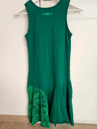 Vestido niña Desigual verde flores mariposas