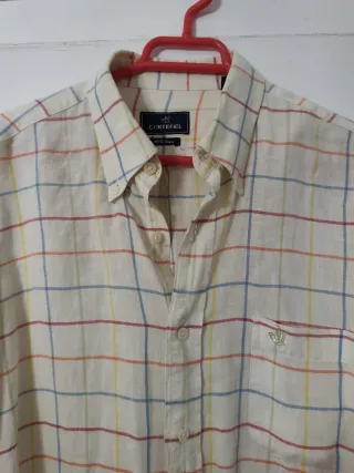 Camisa Cortefiel Hombre Cuadros Multicolor