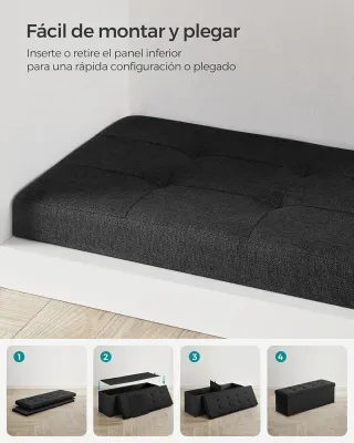 Puff Almacenaje Plegable 110cm SONGMICS LSF077B01