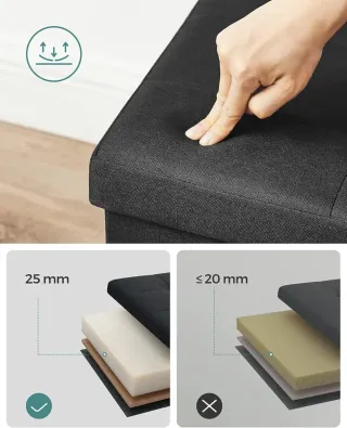 Puff Almacenaje Plegable 110cm SONGMICS LSF077B01