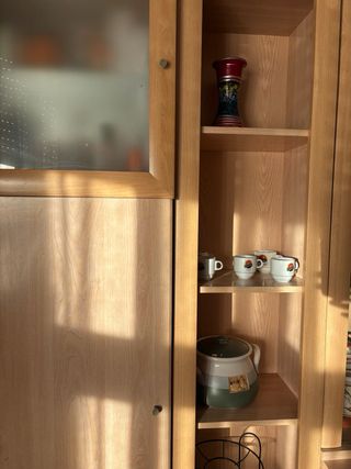 Estantería Mueble Modular Madera y Cristal