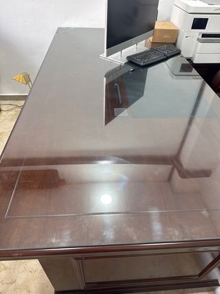 Mesa despacho madera con cristal