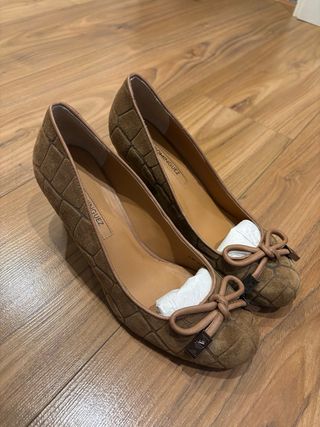 Adolfo Dominguez Sandalias Tacón Marrón