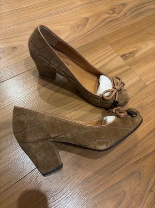 Adolfo Dominguez Sandalias Tacón Marrón