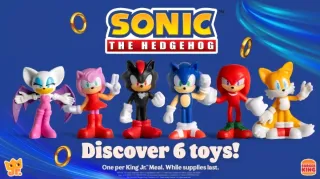 Lote 6 figuras Sonic Burger King