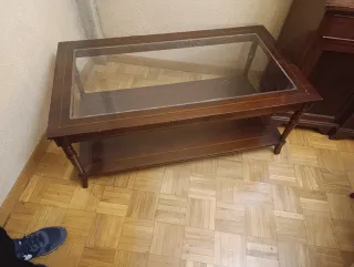 Mesa de centro madera y cristal