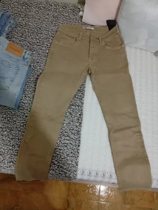 Vaqueros ZARA Beige Talla M