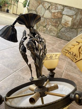 Set 2 Lámparas Salón Oro y Blanco