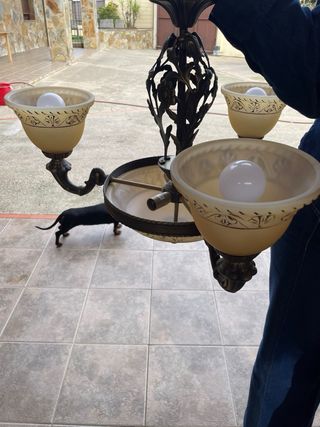 Set 2 Lámparas Salón Oro y Blanco