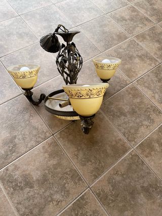 Set 2 Lámparas Salón Oro y Blanco