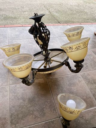 Set 2 Lámparas Salón Oro y Blanco