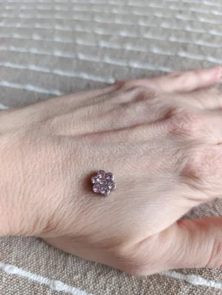 Ciondolo fiore con brillantini rosa