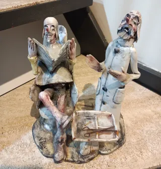 Statuetta scultura antica "Dal Barbiere" by Vacili