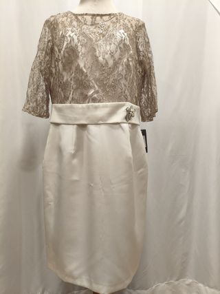 Vestido encaje beige/dorado boda comunión