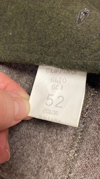 Abrigo Lana Clipping Talla 52 Verde Oliva