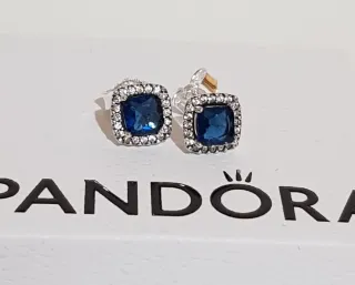 Pendientes Pandora Circonita Azul Plata