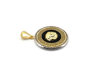 colgante oro 18k con piedra con circonita,onix