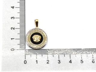 colgante oro 18k con piedra con circonita,onix