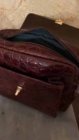 Borsetta in pelle effetto coccodrillo