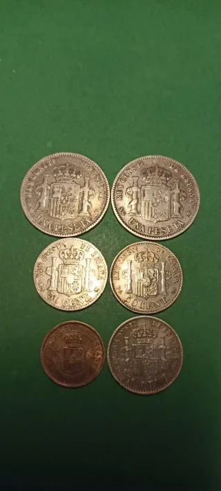 Lote 6 Monedas Alfonso XII y XIII Antiguas.
