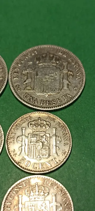 Lote 6 Monedas Alfonso XII y XIII Antiguas.