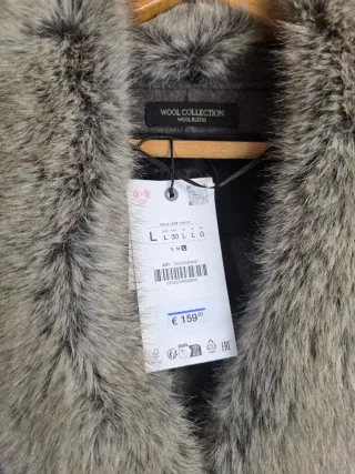 Abrigo Zara lana efecto pelo desmontable