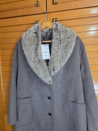 Abrigo Zara lana efecto pelo desmontable
