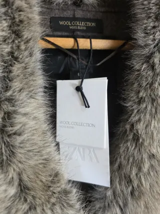 Abrigo Zara lana efecto pelo desmontable