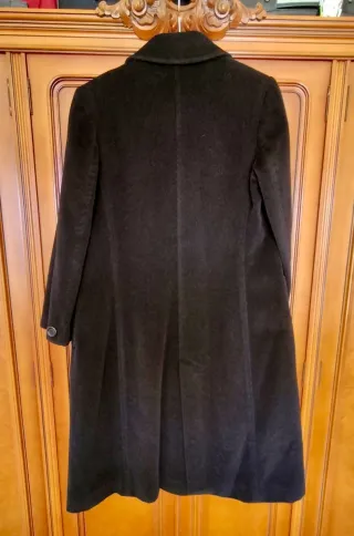 Abrigo LASSERRE angora y lana. Color azul marino.