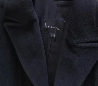 Abrigo LASSERRE angora y lana. Color azul marino.