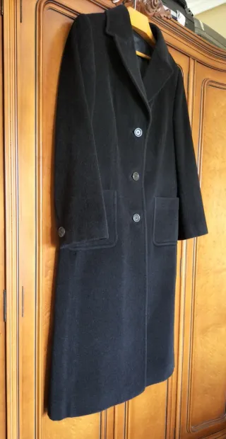 Abrigo LASSERRE angora y lana. Color azul marino.