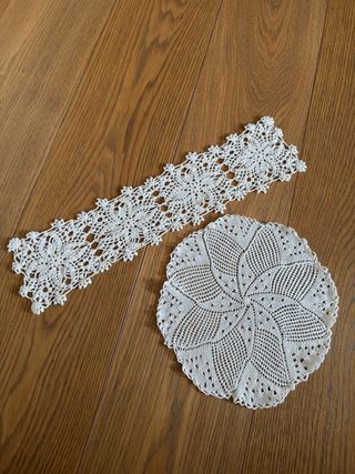 Centrini uncinetto cotone bianco