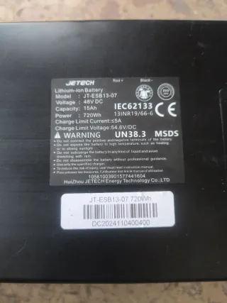 Batería Jetech 48V 15Ah 720Wh JT-ESB13-07
