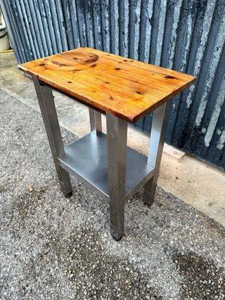 Mesa Auxiliar Industrial Madera y Metal