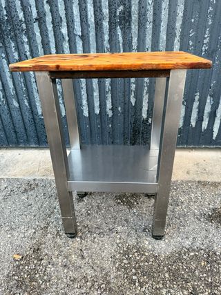 Mesa Auxiliar Industrial Madera y Metal