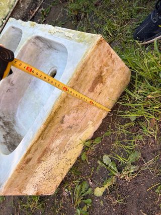 Fregadero doble de mármol antiguo