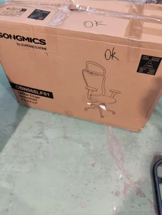 SONGMICS Silla de Oficina Ergonómica Beige Arena