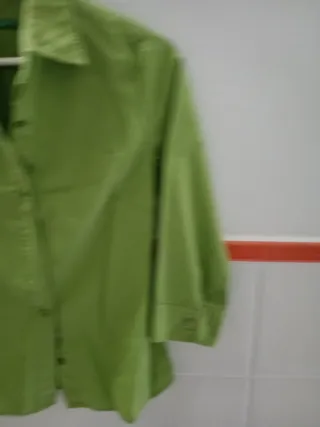 Camicia Benetton verde manica 3/4 taglia S