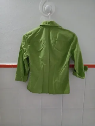 Camicia Benetton verde manica 3/4 taglia S