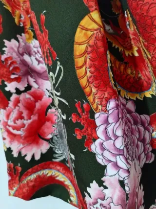 Gonna ampia fantasia draghi e fiori