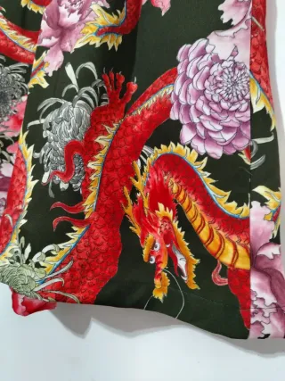 Gonna ampia fantasia draghi e fiori