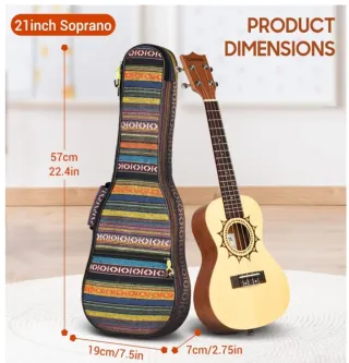 Funda Ukelele Soprano 21 Diseño Étnico