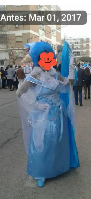 Disfraz Carnaval Azul Talla Única princesa